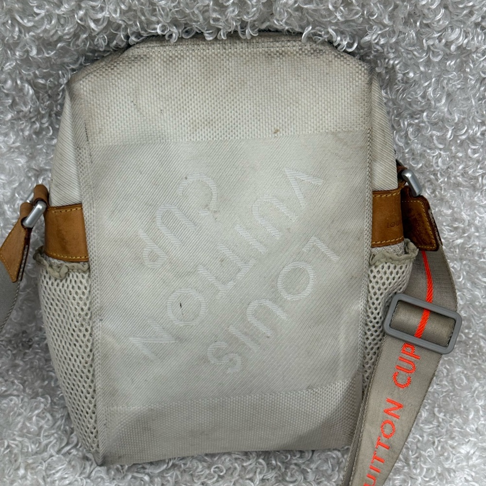 Louis Vuitton Gray and Brown Messenger Bag with Leather Accents - Picture 5 of 14